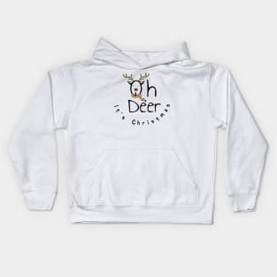 Oh Deer It's Christmas - Reindeer cool design Kids Hoodie